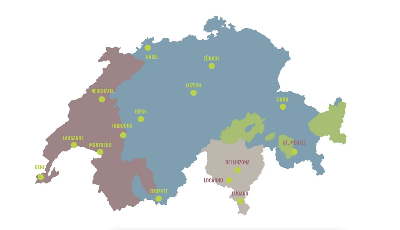 Schweiz Sprachen Karte