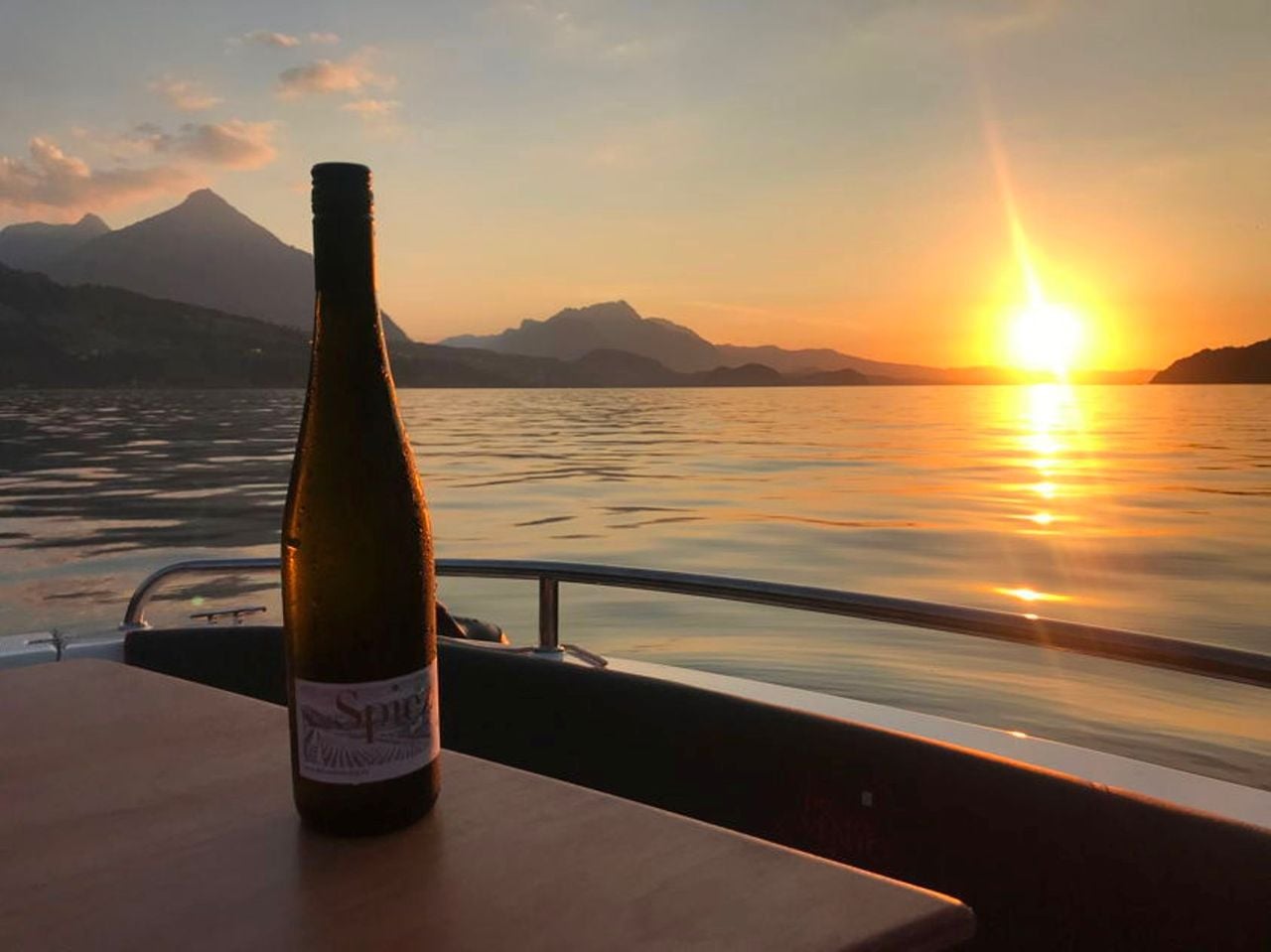 Cheese and wine tasting on Lake Thun