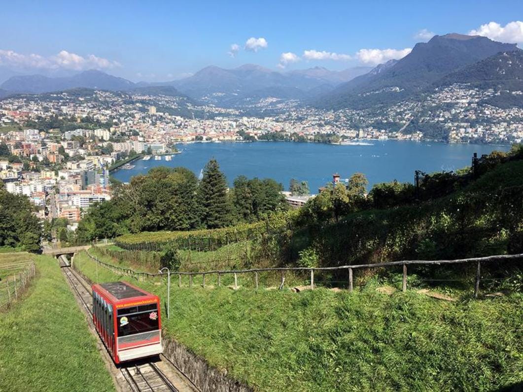 Tessin Bergbahnen Standseilbahn Monte San Salvatore