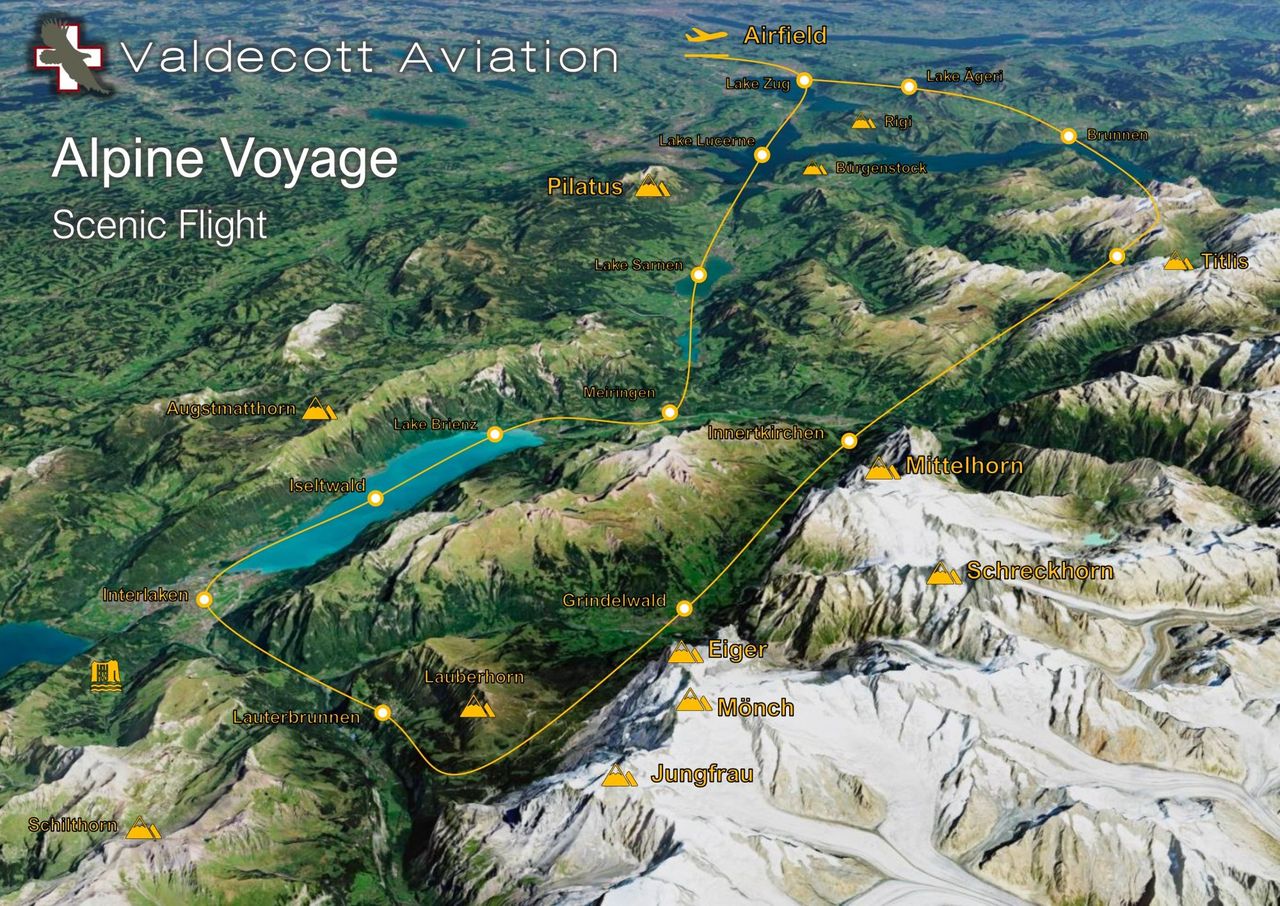 "Alpine Voyage" 90 min Rundflug ab Hausen am Albis