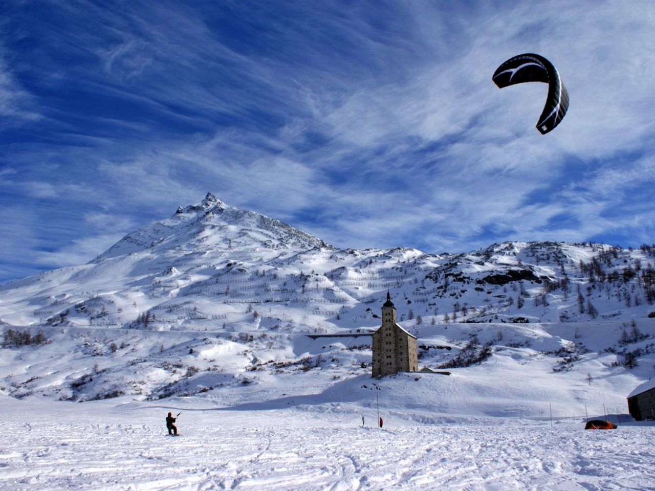 1 Tag Snowkite Kurs inkl. Übernachtung Simplonpass