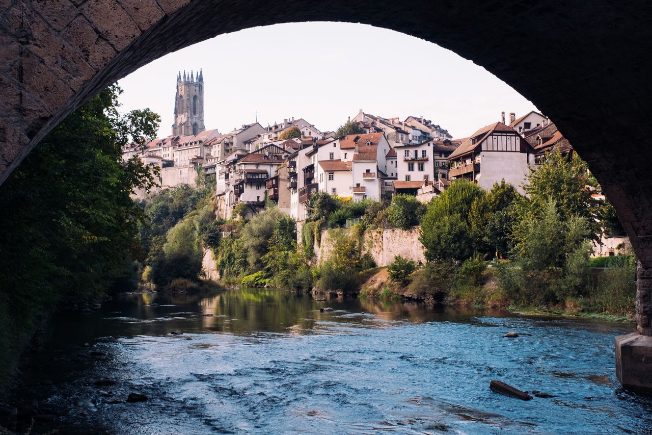 Fribourg Fluss Brücke