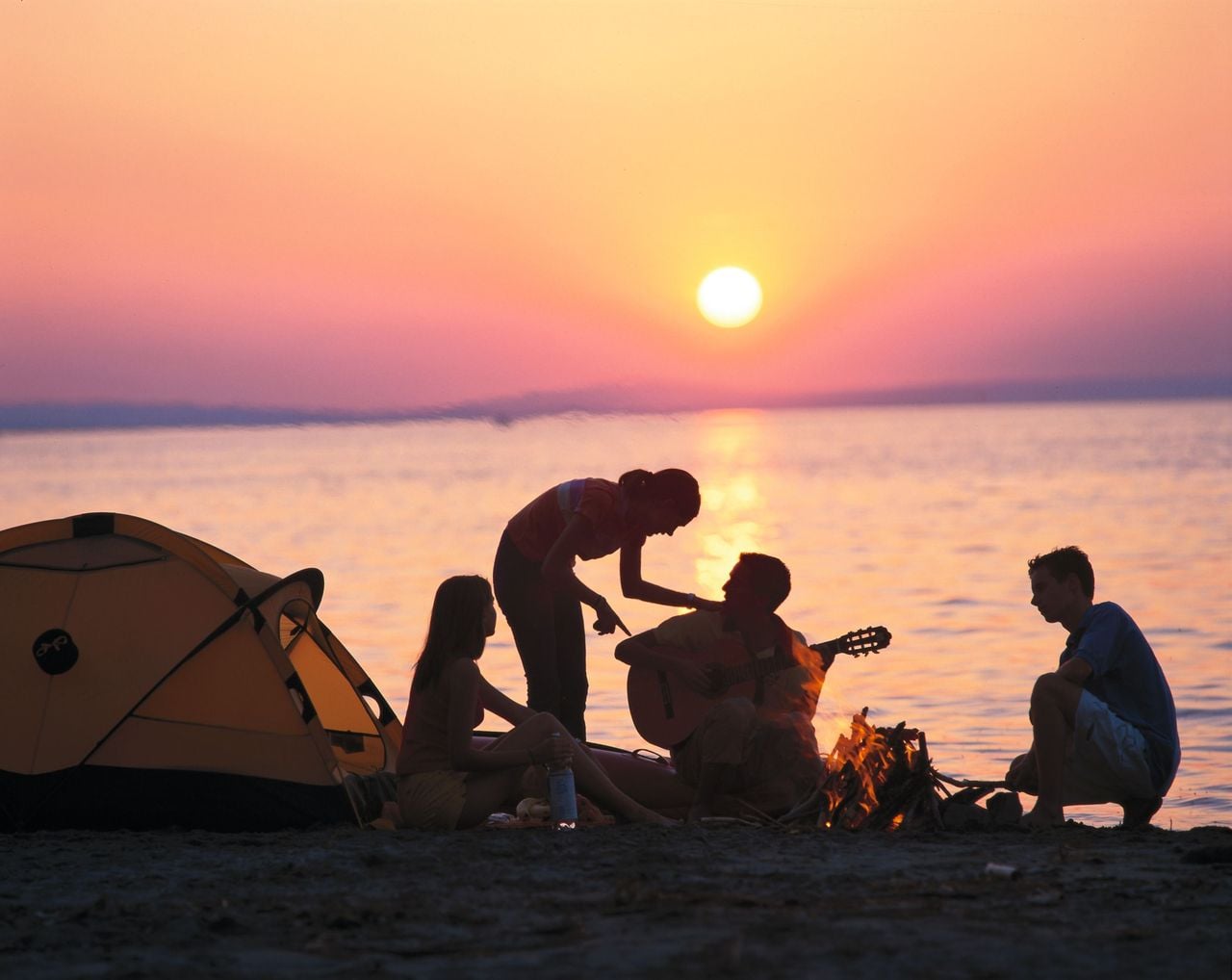 Sonnenuntergang Camping