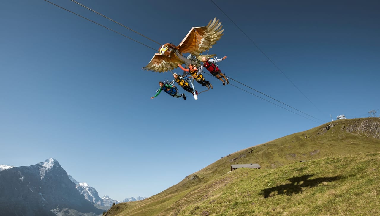 Familie Ausflug Schweiz Grindelwald First-Glider-Grindelwald-First