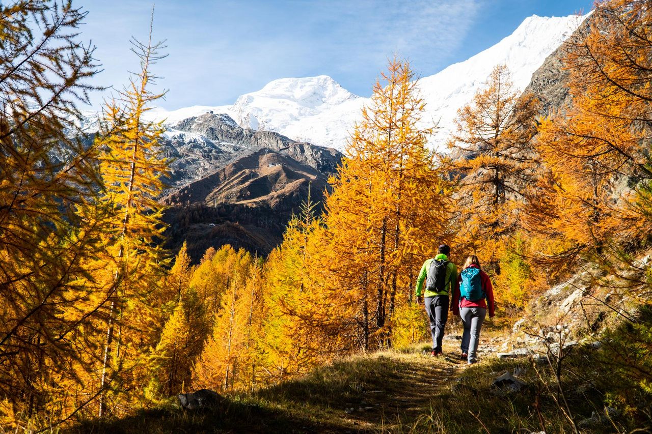 Reisezeit Saas Fee Wandern Herbst Hannig