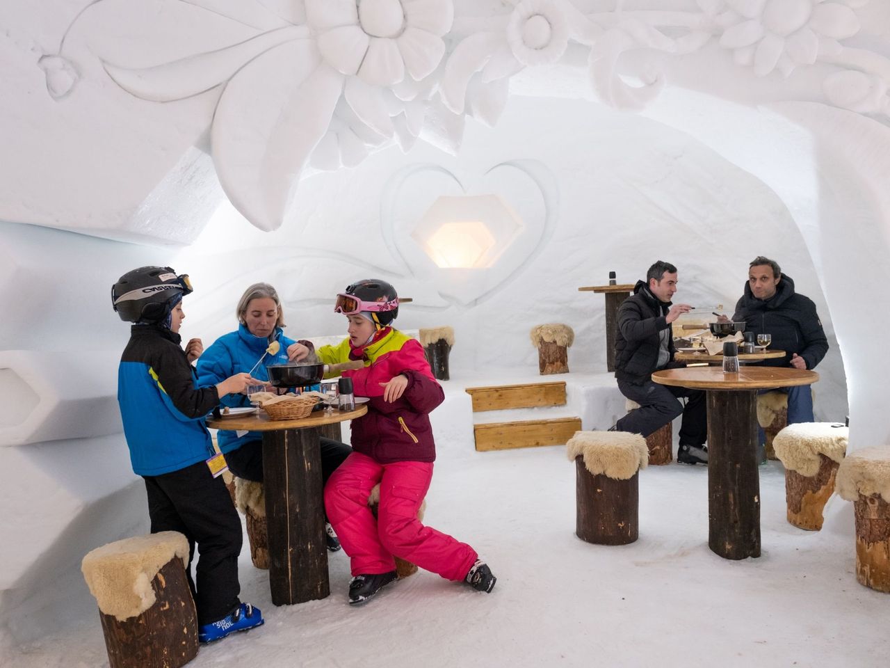 Fondue Deluxe in the Igloo Village in Davos