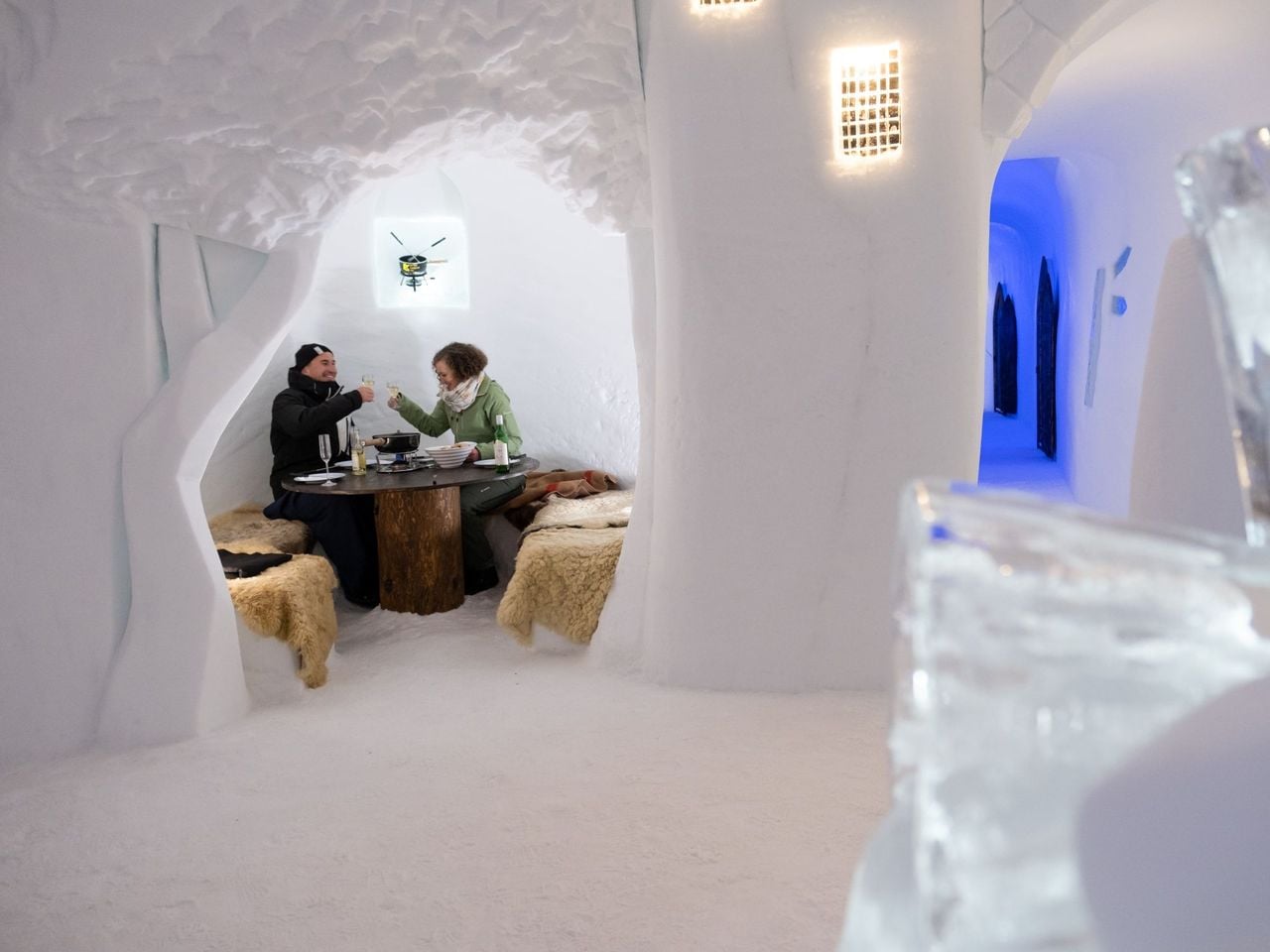 Fondue Deluxe in the Igloo Village in Gstaad