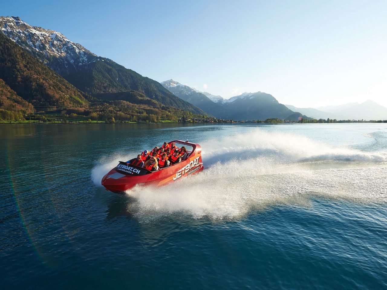 Familie Ausflug Schweiz Jetboat Brienzersee