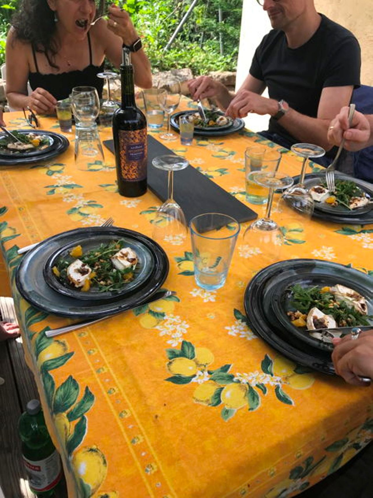 Afternoon snack in the garden of your hosts in Basel