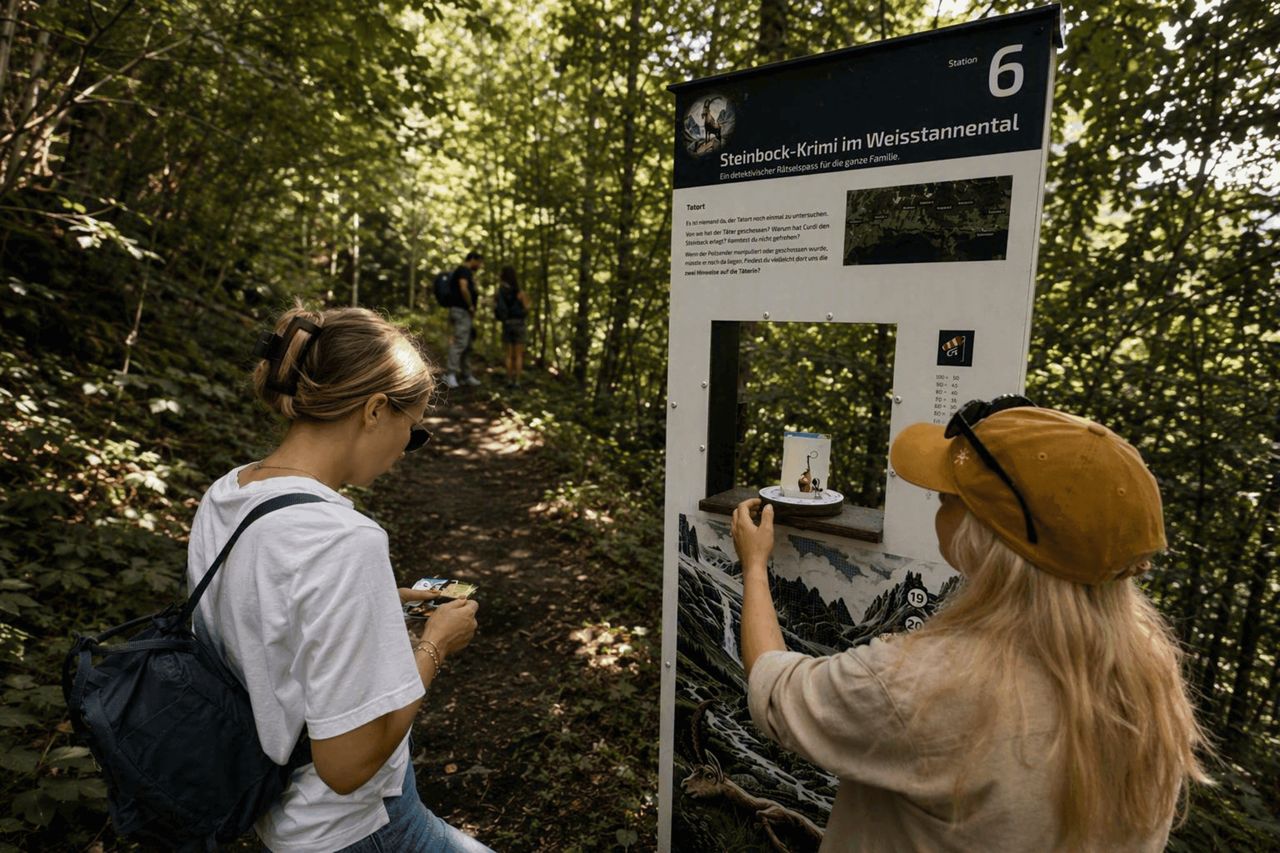 Le mystère du bouquetin dans la vallée de Weisstannen : randonnée-enquête avec un kit de détective