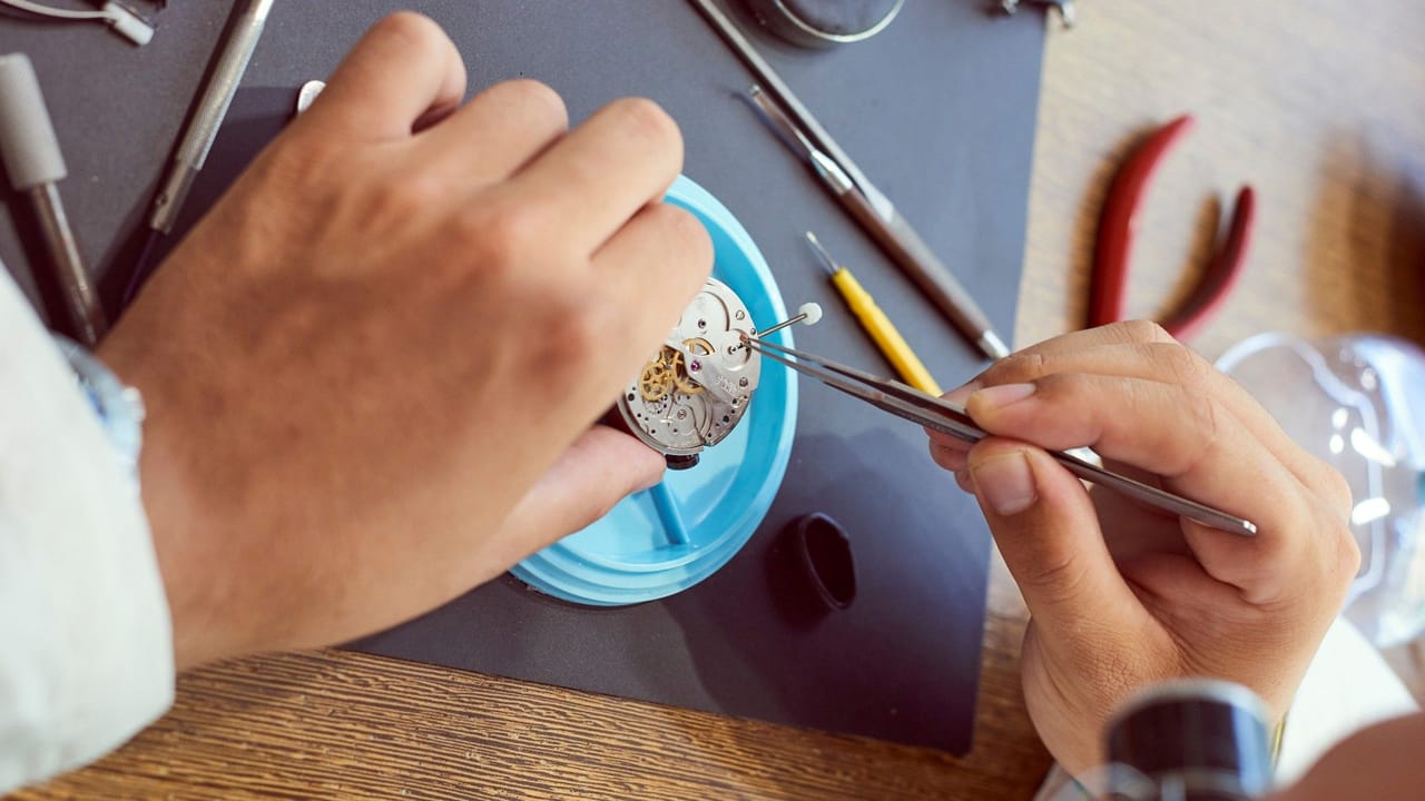 Watchmaking workshop at the studio in Zurich