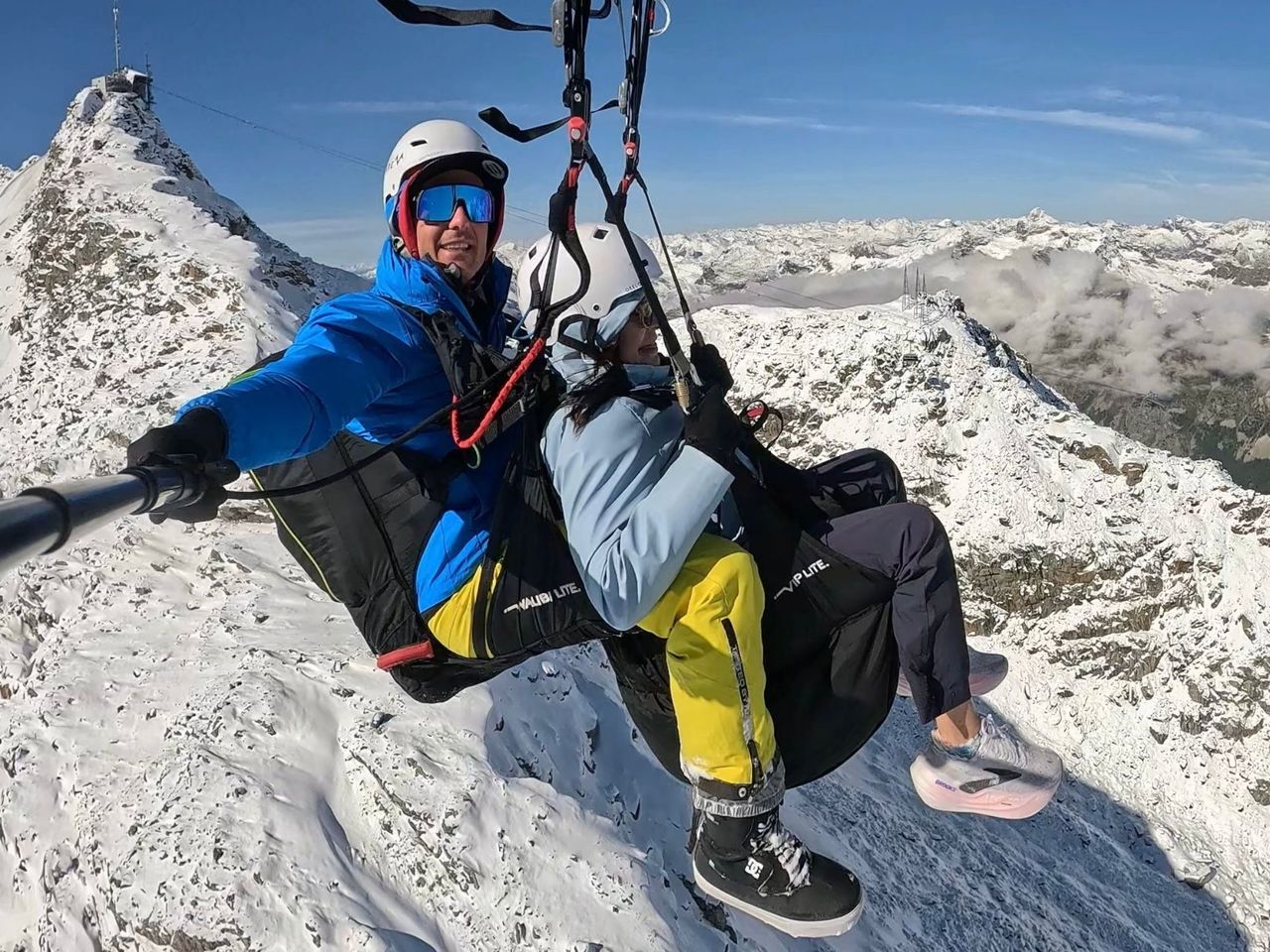 Gleitschirmfliegen im Winter ab St. Moritz
