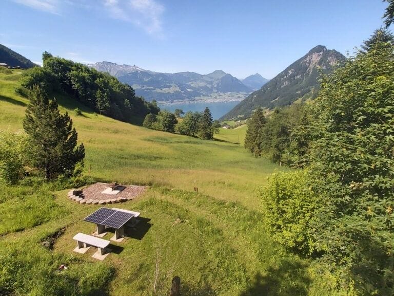 Stoff bemalen auf der Rigi