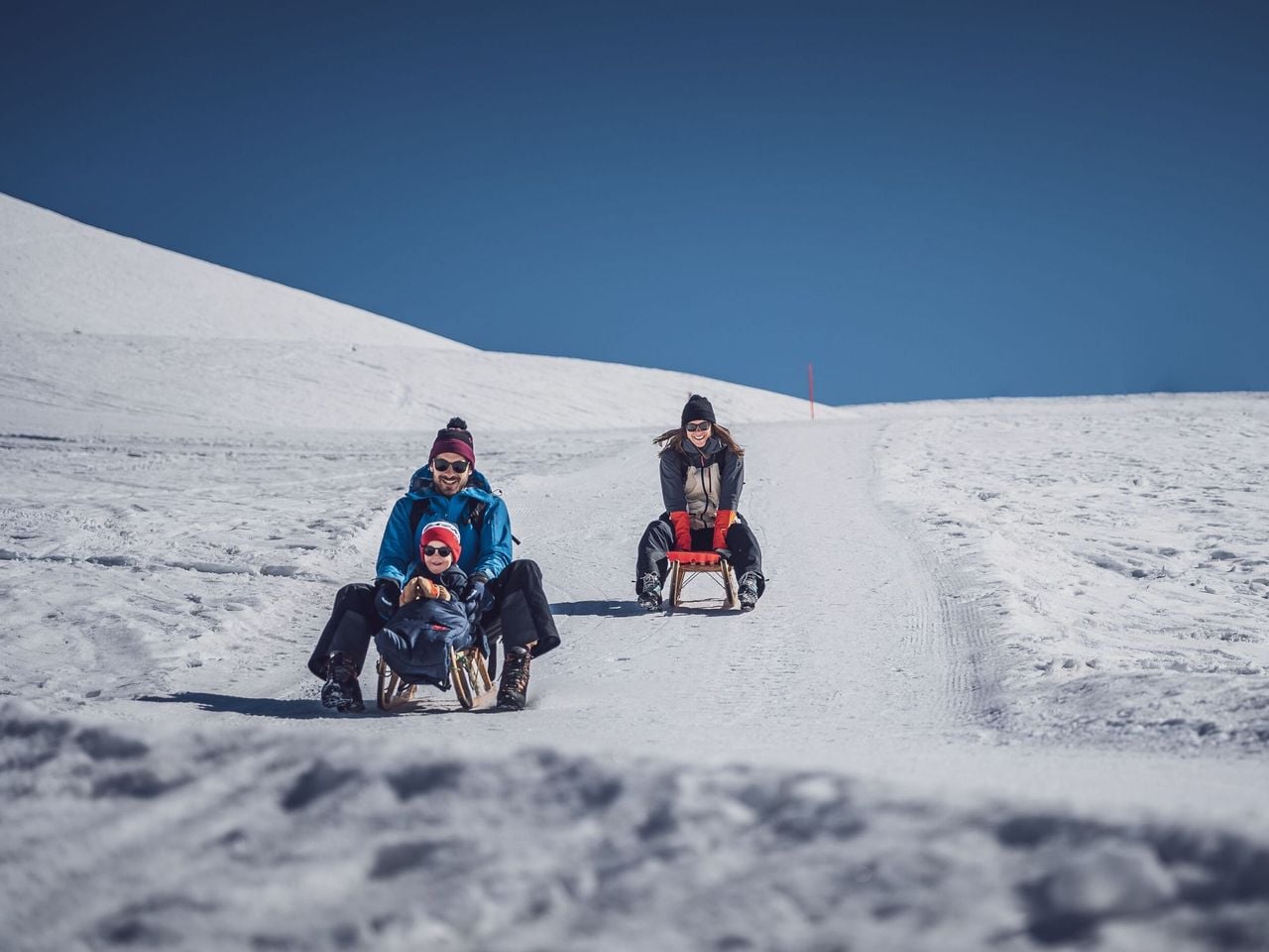 Einzelticket Abendschlitteln am Rinerhorn inkl. Fondue und Schlittenmiete