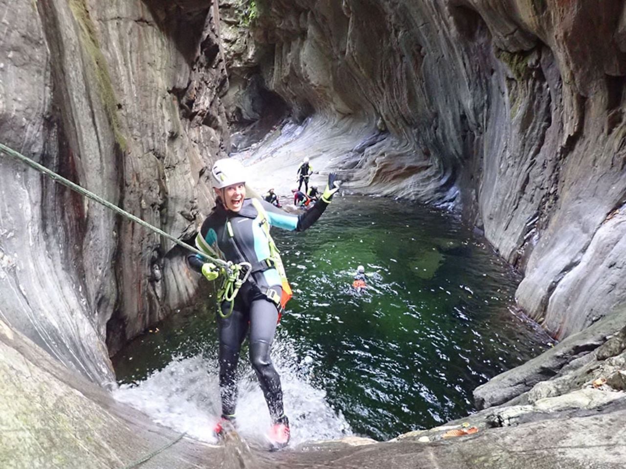 Giumaglio Canyoning pro für Fortgeschrittene ab Giumaglio