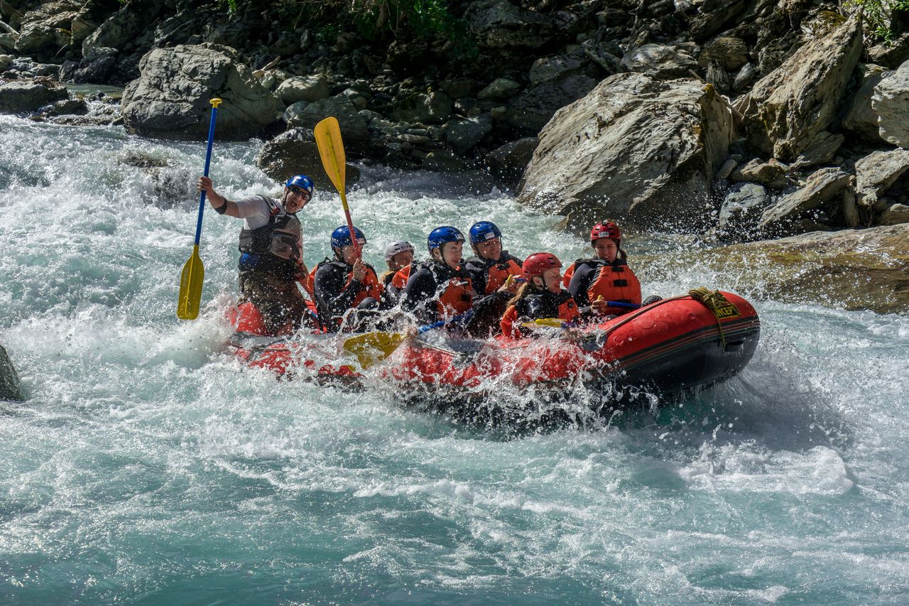 Giarsun Schlucht Rafting auf dem Inn im Engadin