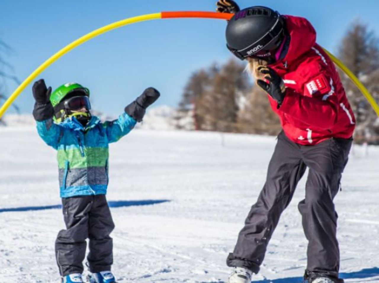 Skischule Gruppe für Kinder ab 3 Jahren im Snow Kids Village Veysonnaz