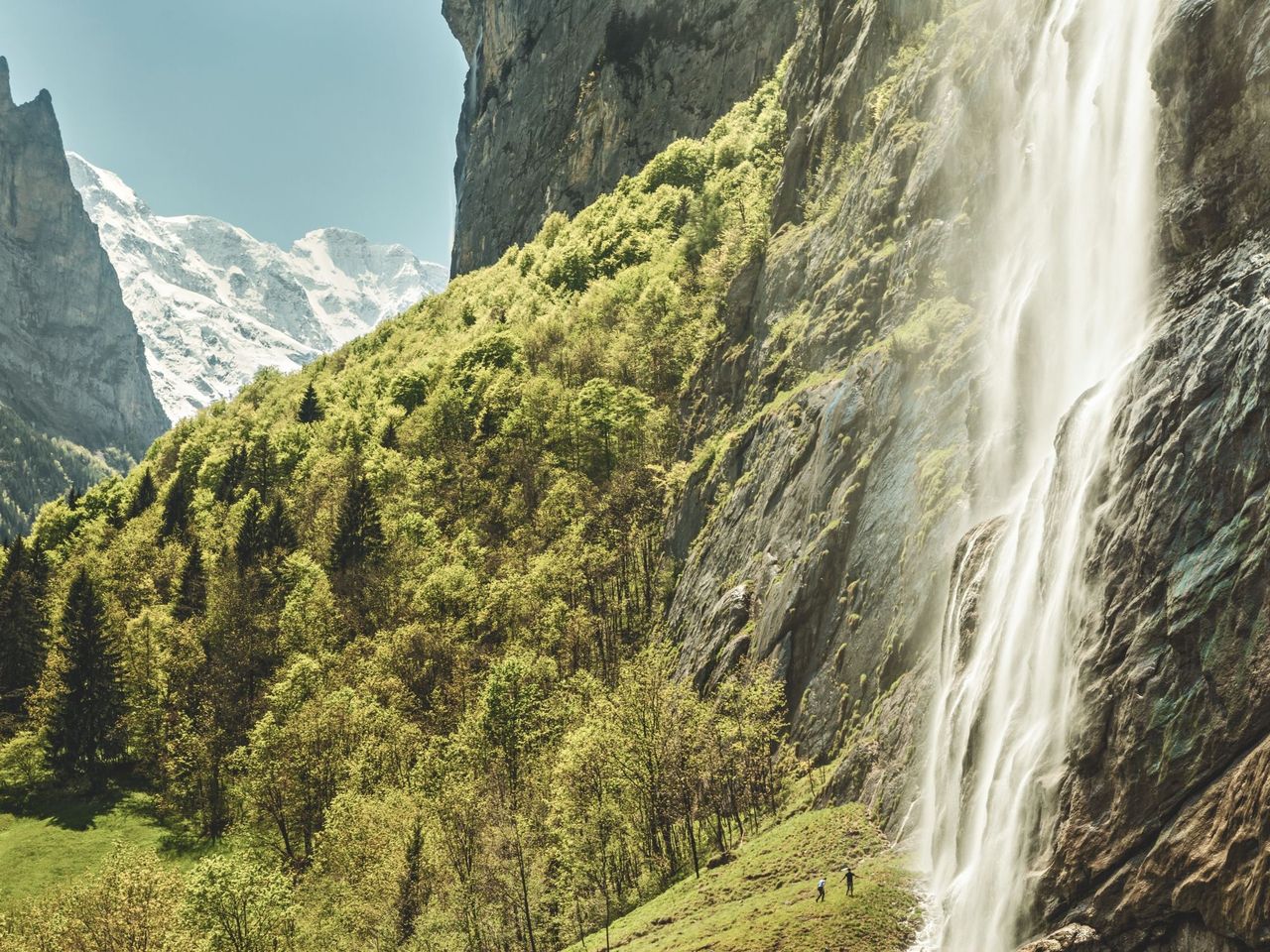 Familie Ausflug Schweiz Staubbachfall