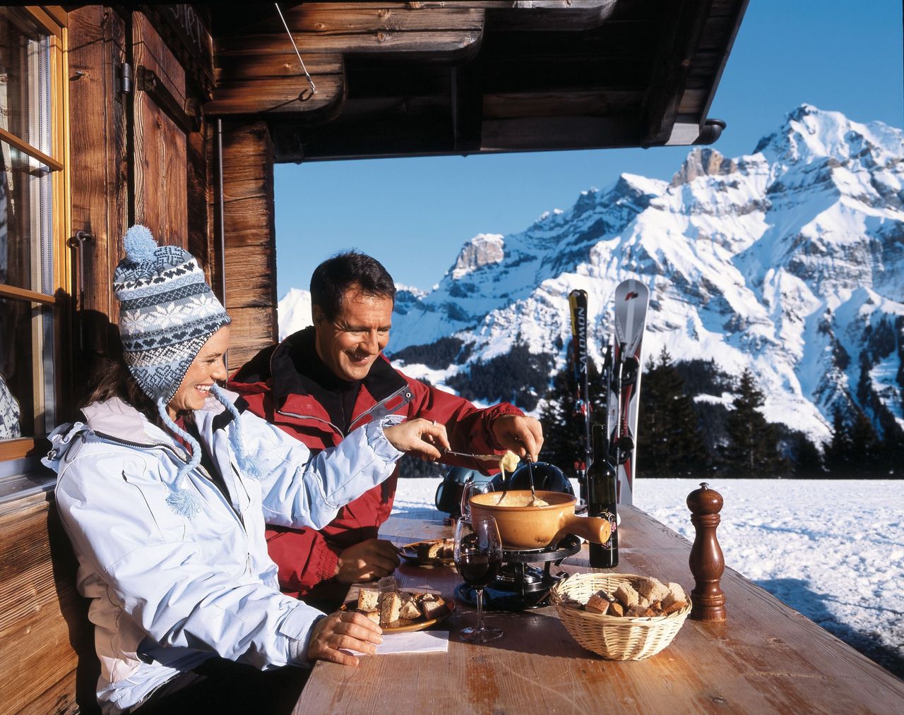 Fondue in den Bergen