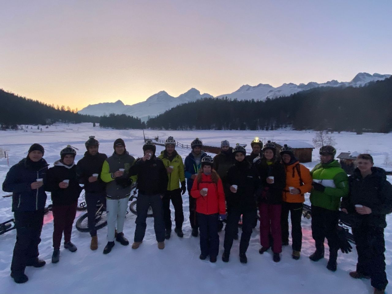Biketour Winter mit Fondue ab St. Moritz