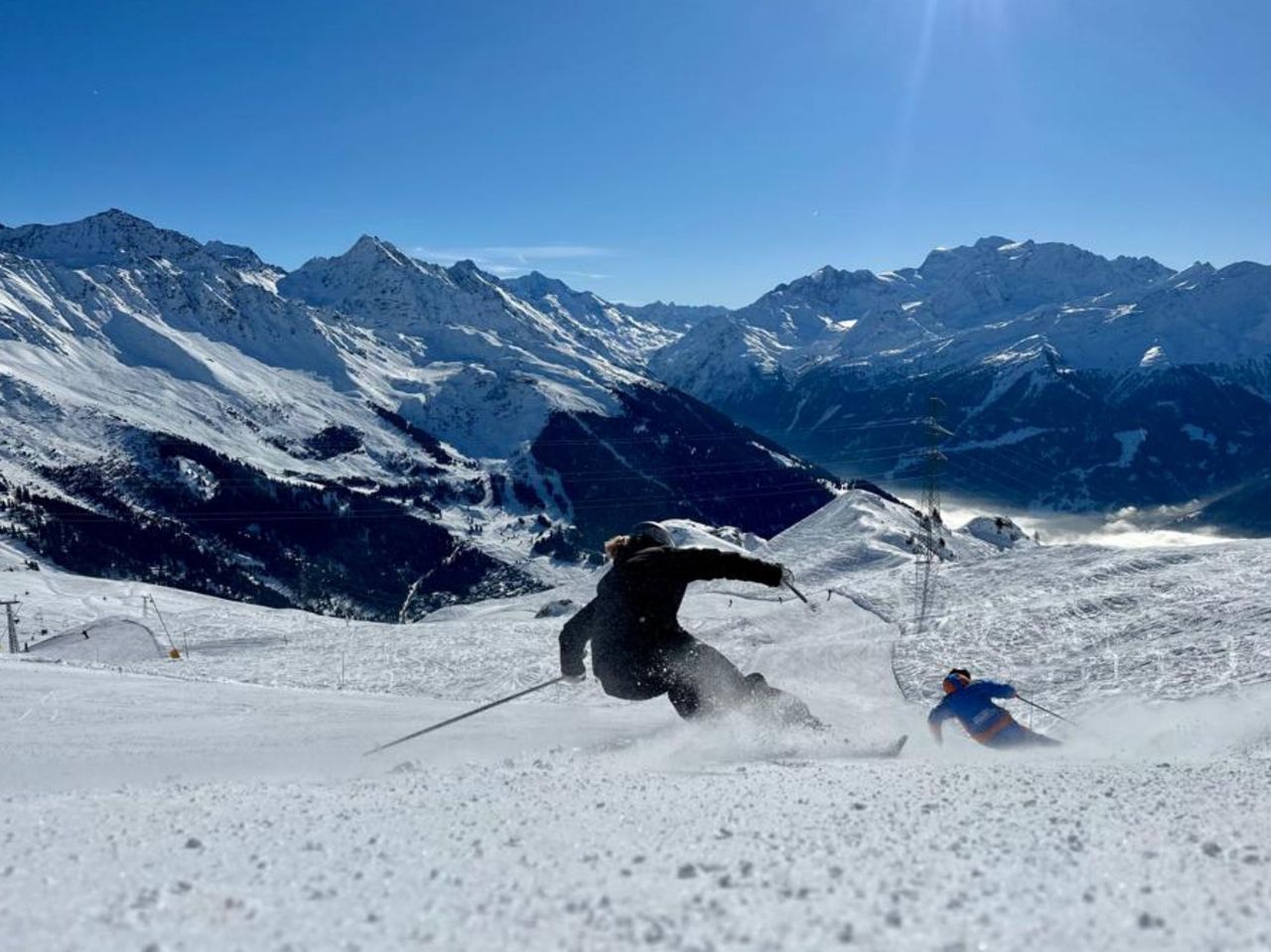 Skischule Gruppe für Erwachsene in La Tzoumaz