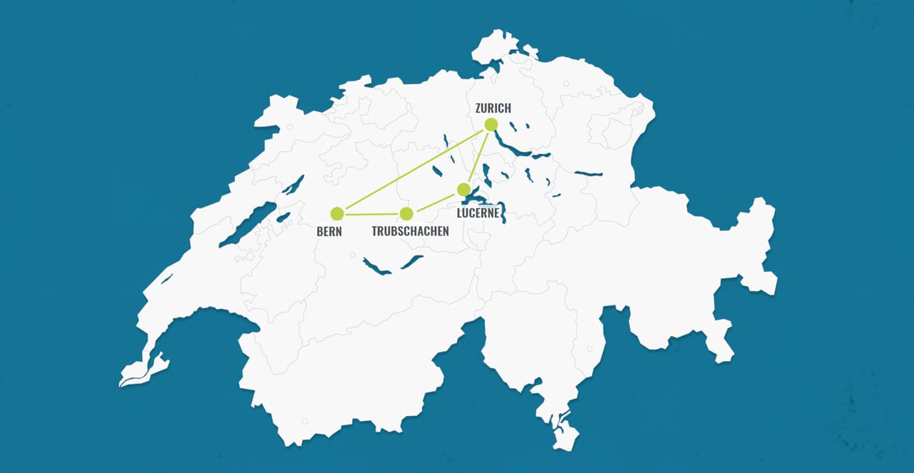 Reiseroute drei Tage in der Schweiz