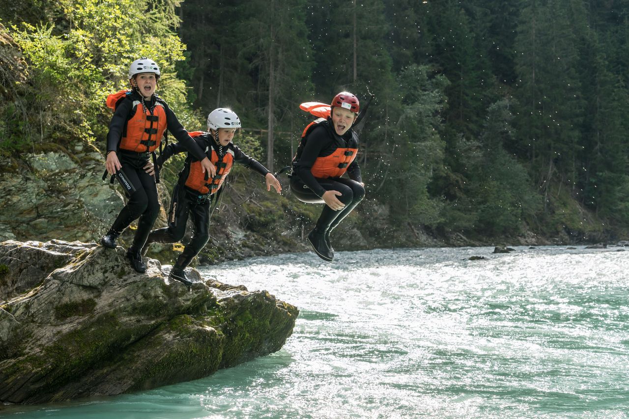 River Rafting für Familien auf dem Inn im Engadin