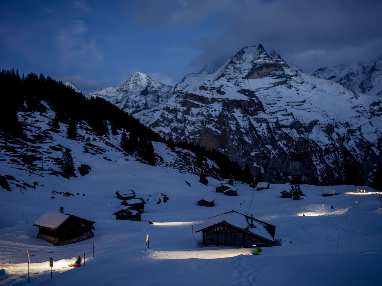 Nachtschlitteln ab Interlaken geführte Tour 
