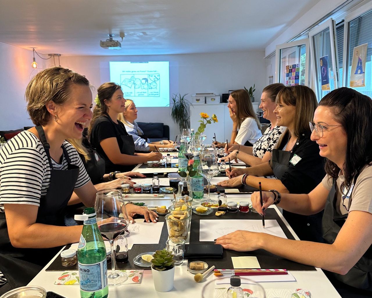 Creative team event "Wine Painting & Wine Tasting" in Heerbrugg