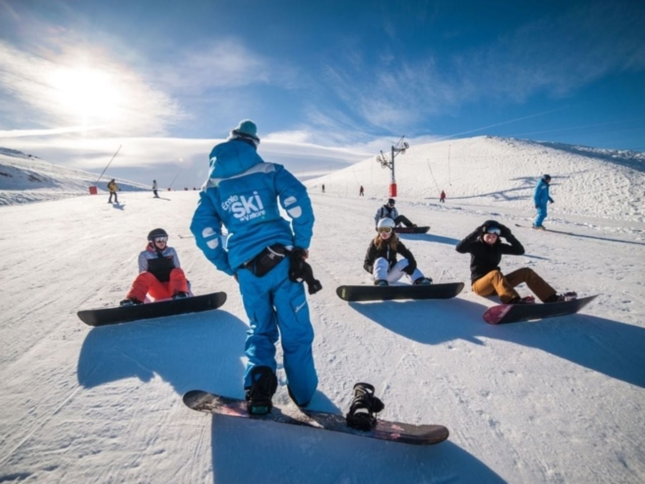 Snowboard group lessons for kids in Verbier
