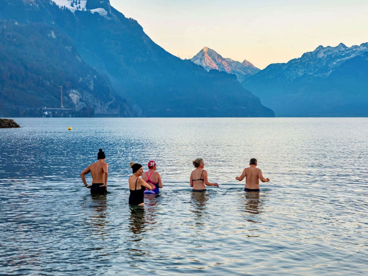 Eisbaden im Vierwaldstättersee