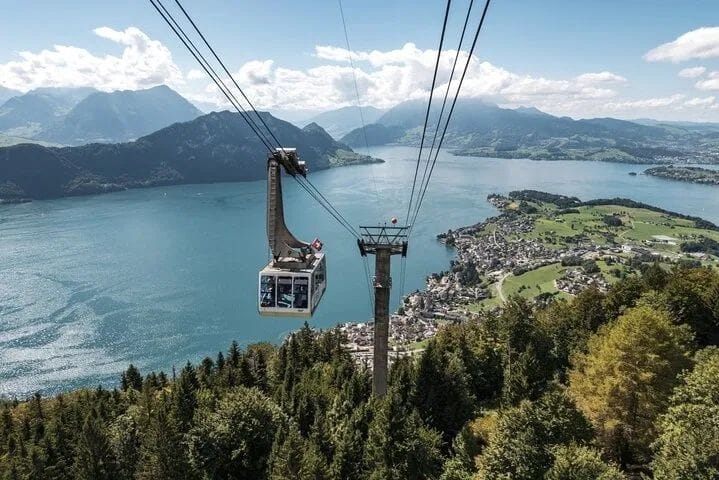 From Zurich: 3 mountains accessible by train, cable car, funicular, and boat