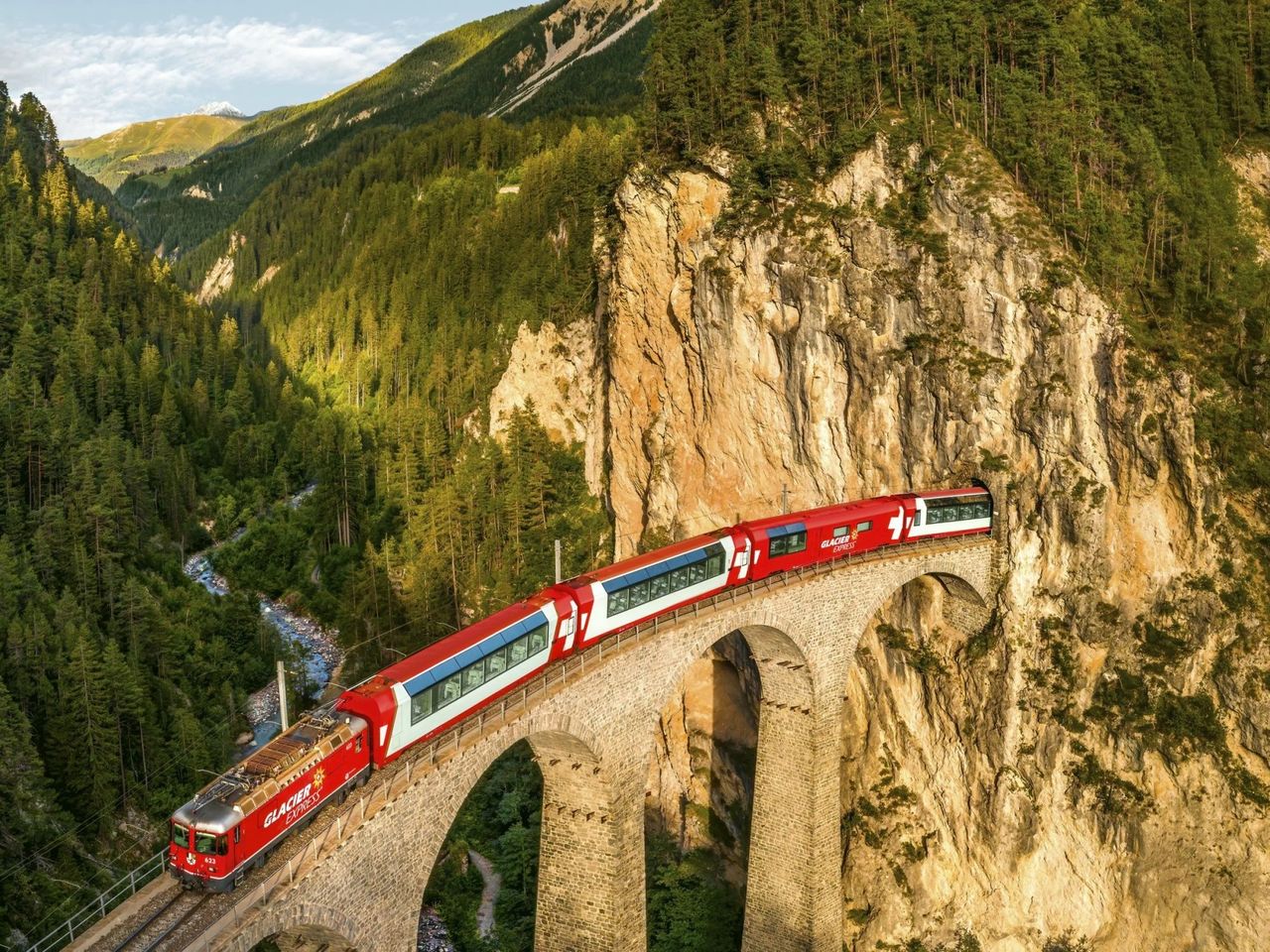 Zugfahrt Landwasserviadukt