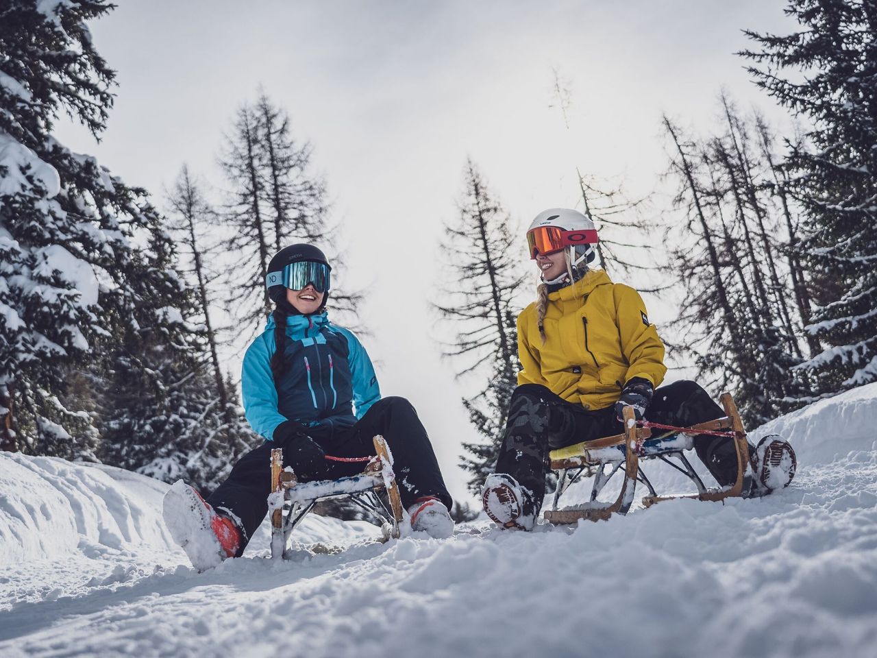 Abendschlitteln am Rinerhorn inkl. Abendkarte, Fondue und Schlittenmiete
