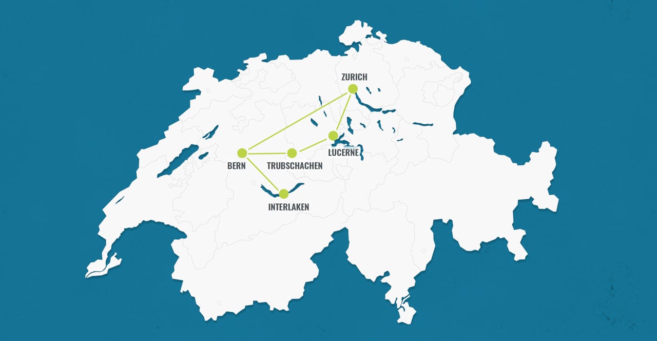 Reiseroute: Zürich - Luzern - Bern