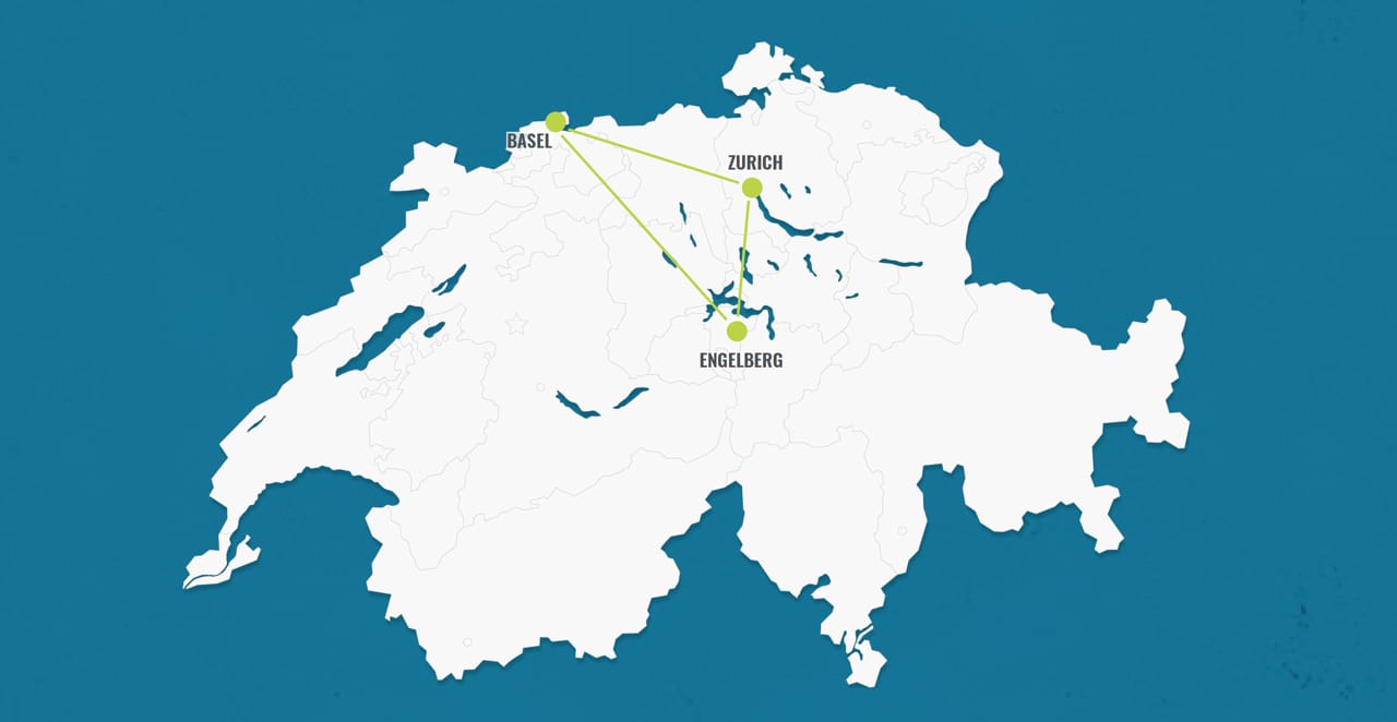 Reiseroute: Zürich - Engelberg - Basel