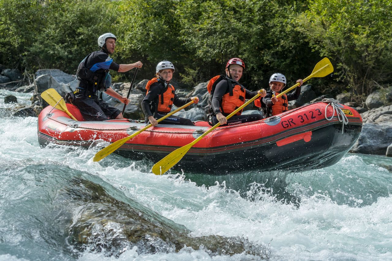 River Rafting für Familien auf dem Inn im Engadin
