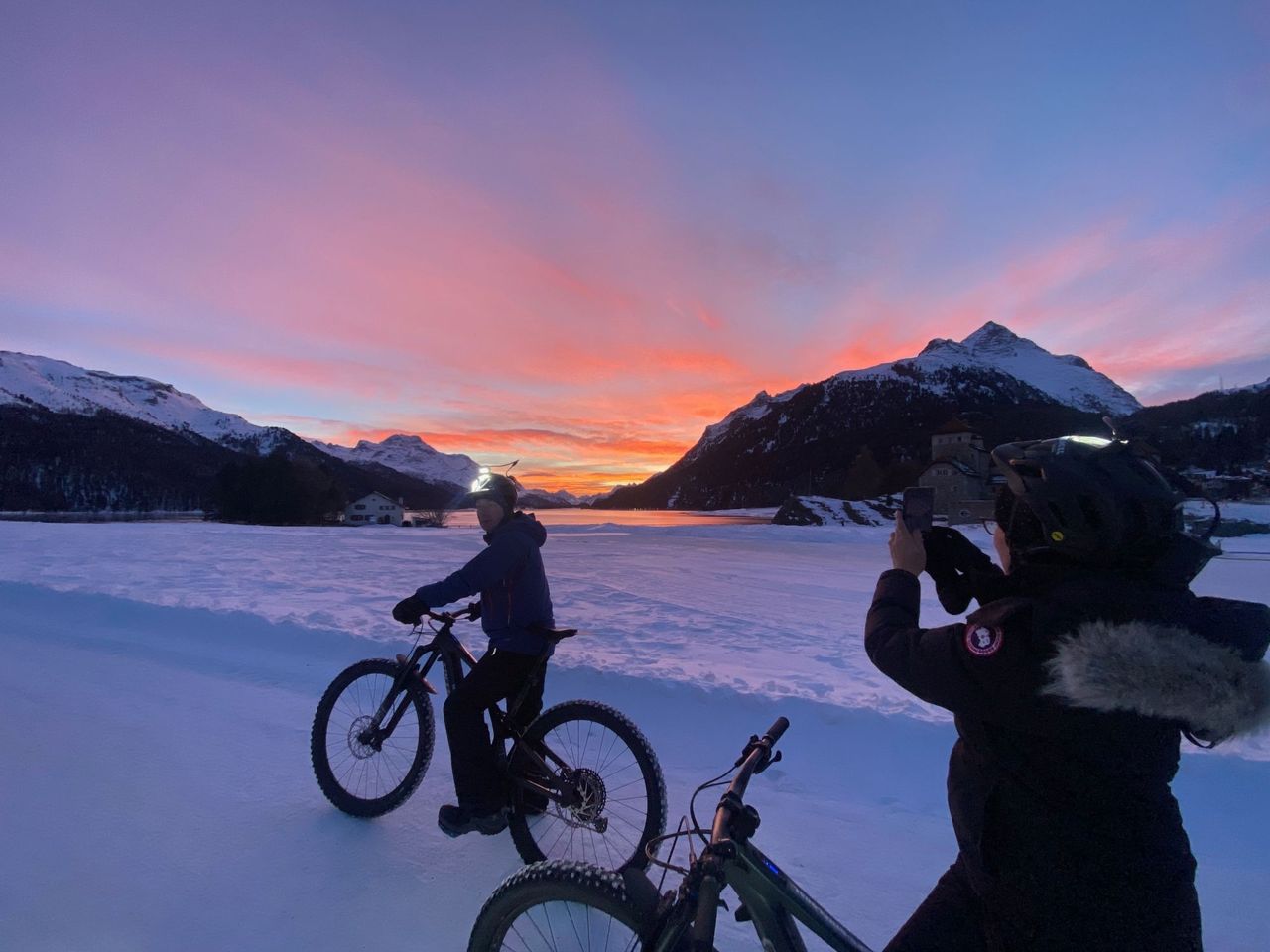 Winter Nachtbiketour ab St. Moritz
