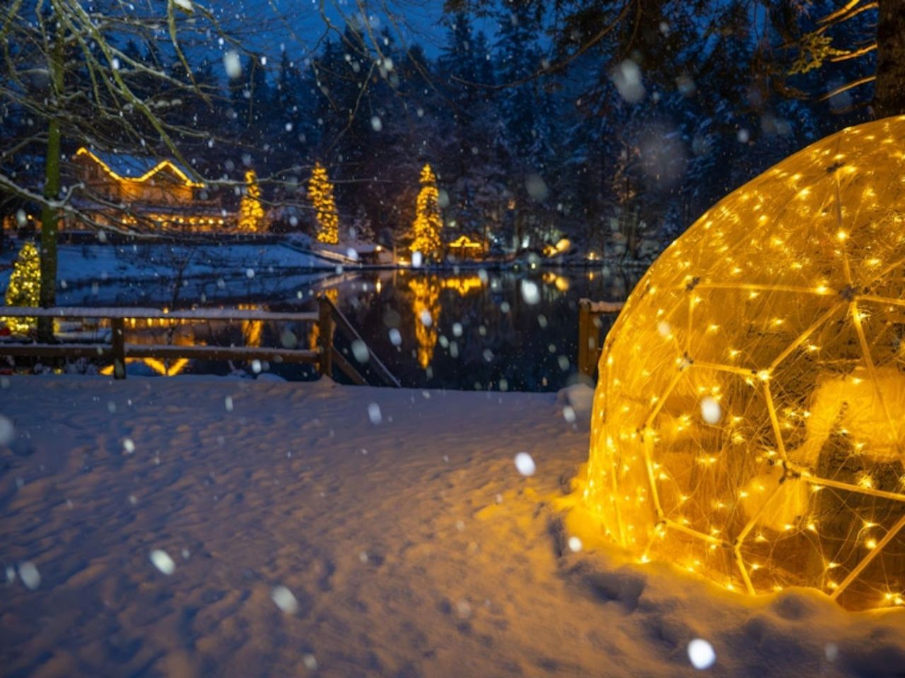 Blausee Fondue Igloo and "Path of 1000 Lights"