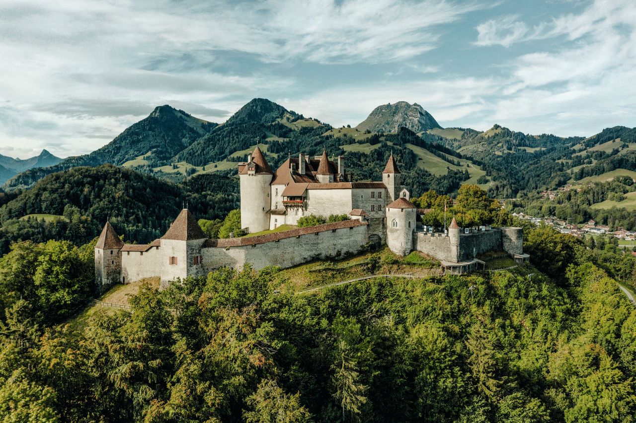 Gruyeres Burg Hügel