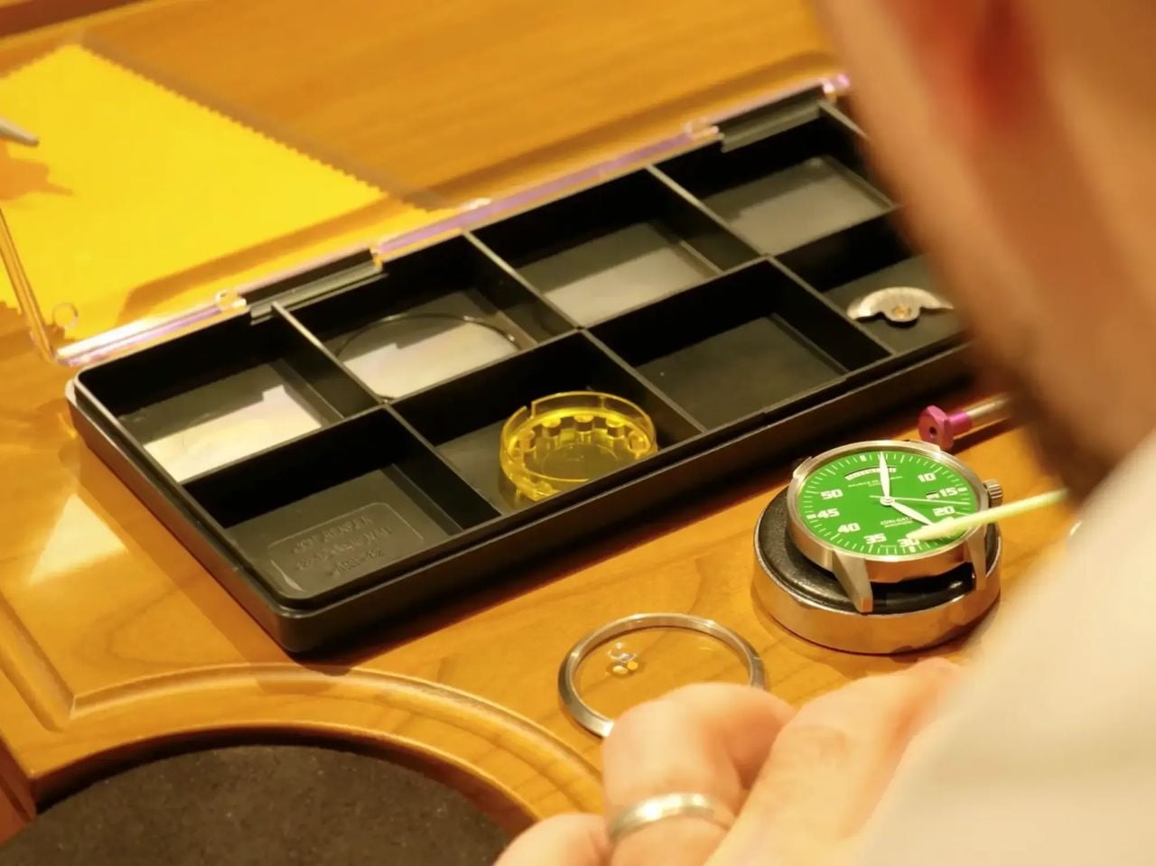 Watchmaking workshop at the studio in Zurich