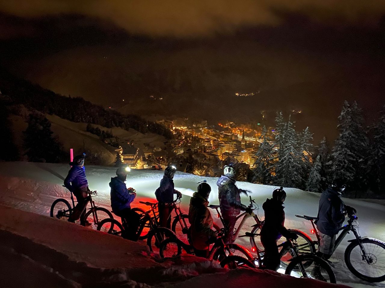 Winter Nachtbiketour ab St. Moritz