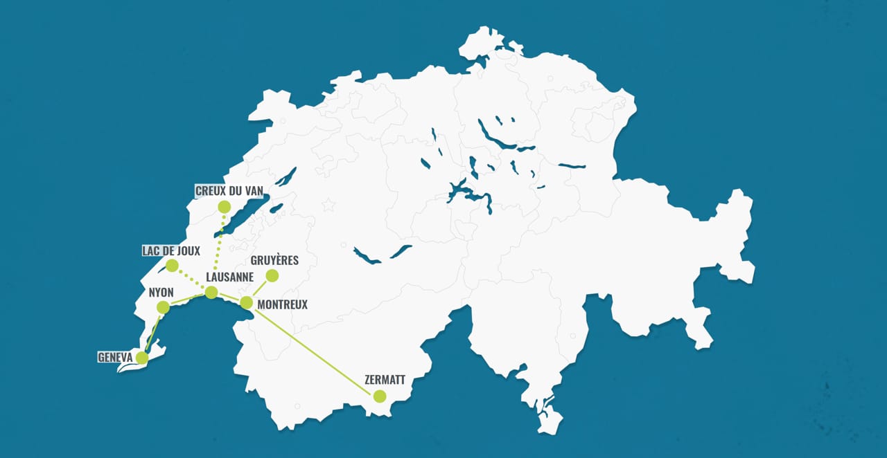 Reiseroute 6 Tage in der Schweiz
