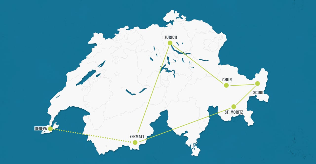 Reiseroute 6 Tage in der Schweiz