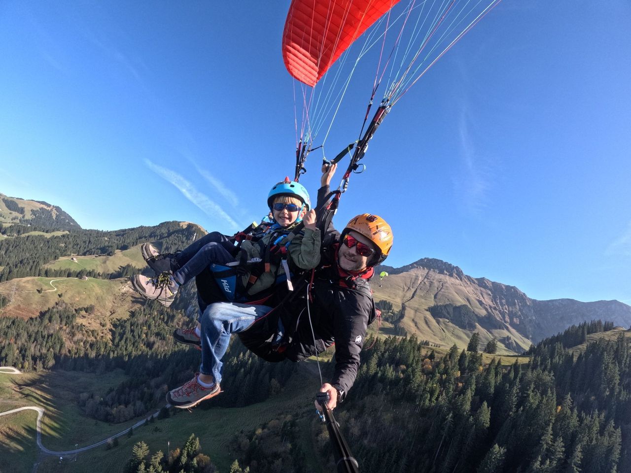 Gleitschirm Tandemflug am Schwarzsee