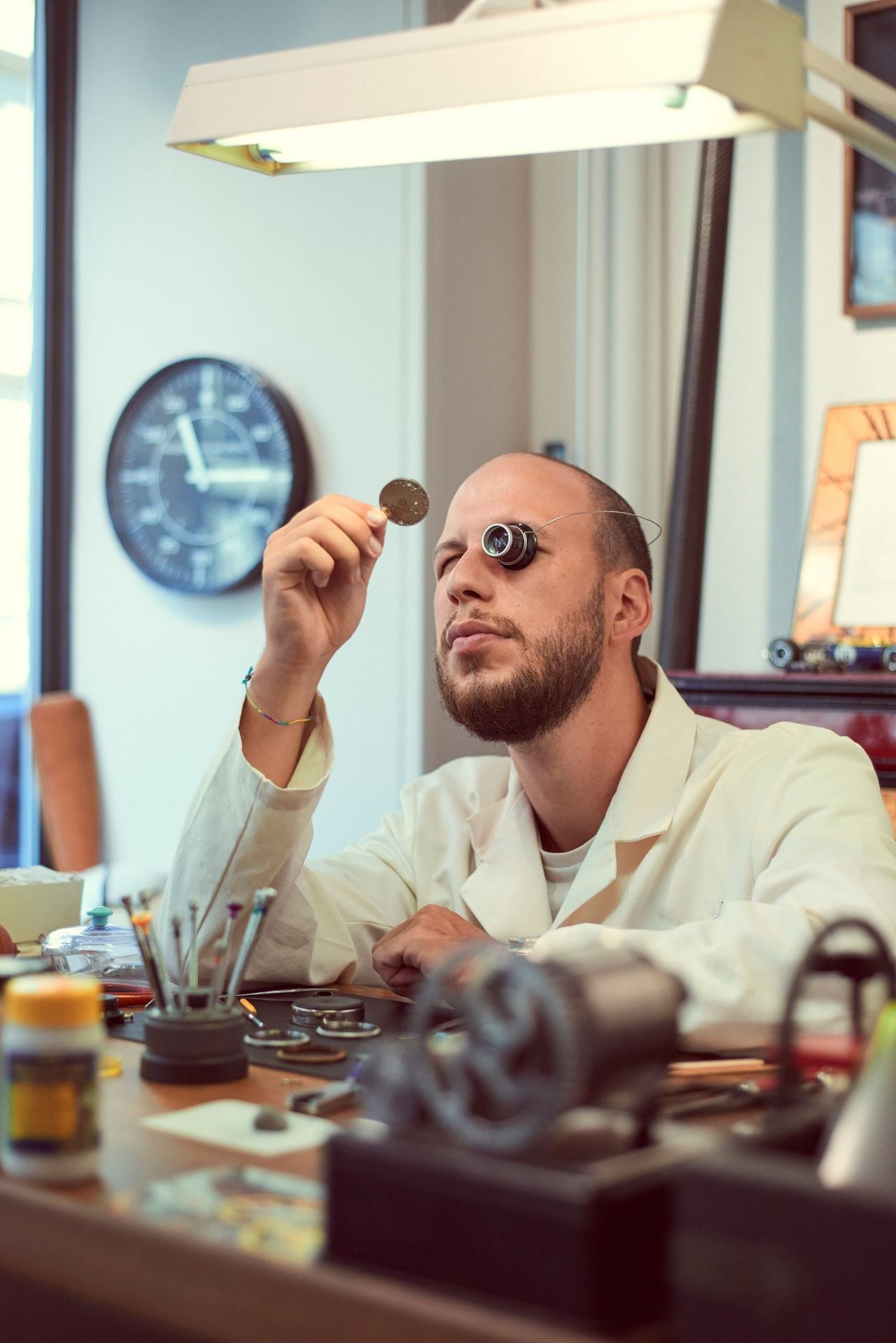 Watchmaking workshop at the studio in Zurich