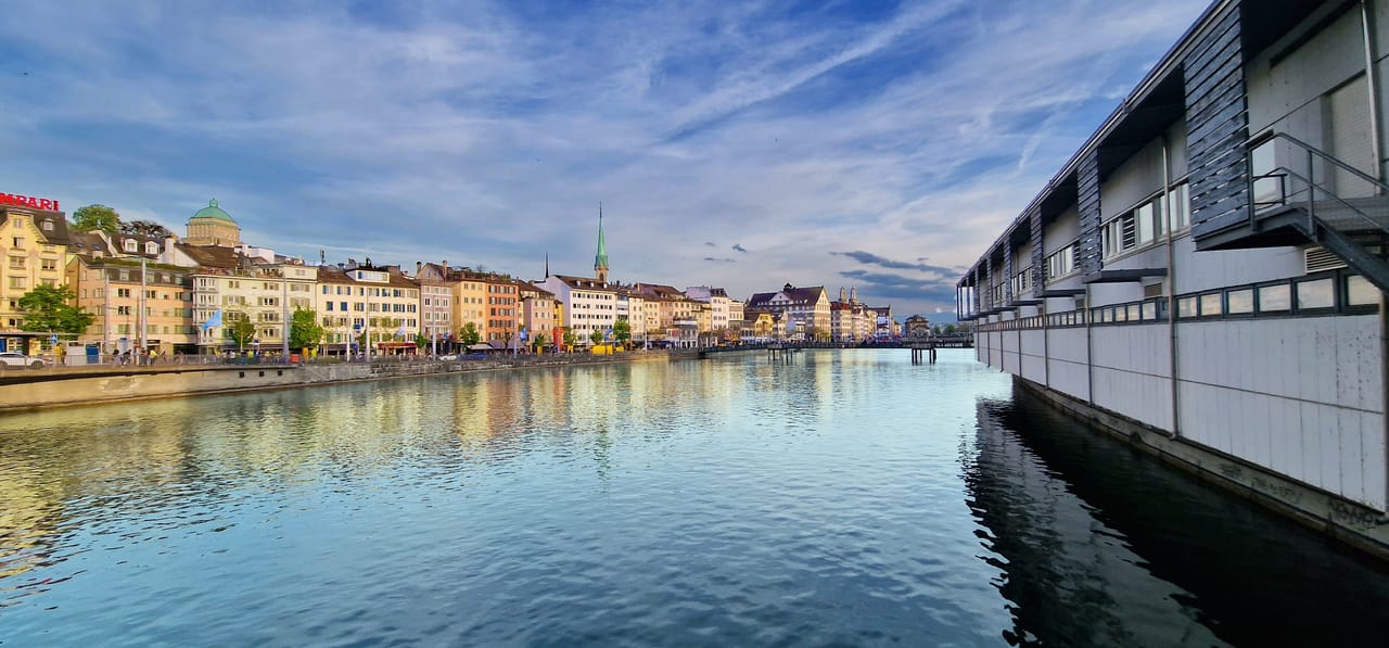 Zurich city tour in an open panorama bus