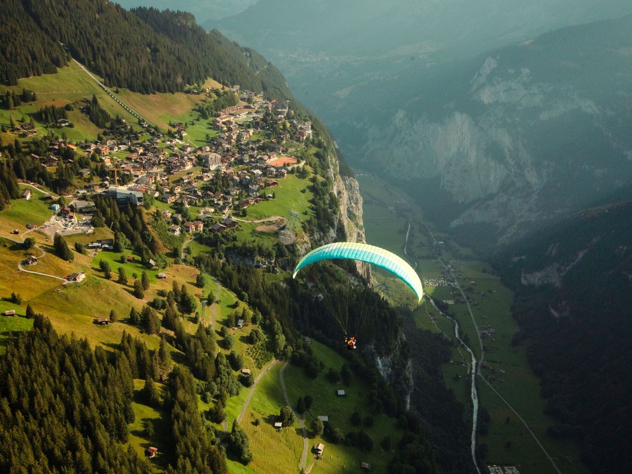 Lauterbrunnental Gleitschirmfliegen ab Mürren