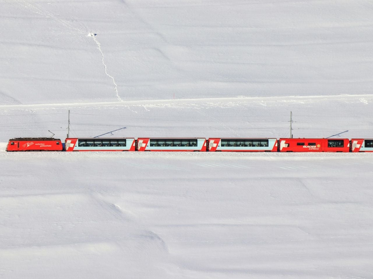 Glacier Express Ticket ab St. Moritz oder Zermatt (ohne Reservation)