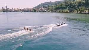Water skiing on Lake Constance from Berlingen